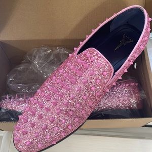 Enzo pink glitter spike dress shoes sz 13